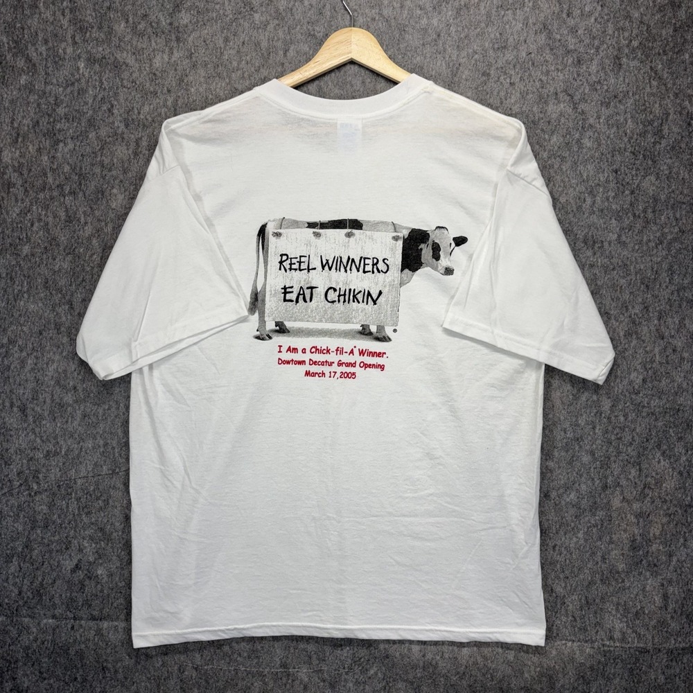 Vintage Chic Fil A T-Shirt Men's XL 2005 Grand Opening‎ Atlanta Georgia Cow